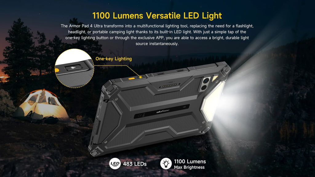 Ulefone Armor Pad 4 Ultra (T ) 16GB(8+8) 256GB 5G Rugged Tablet 11800mAh 10.36 Inch Android 14 50MP LED Light Tablets PC Global