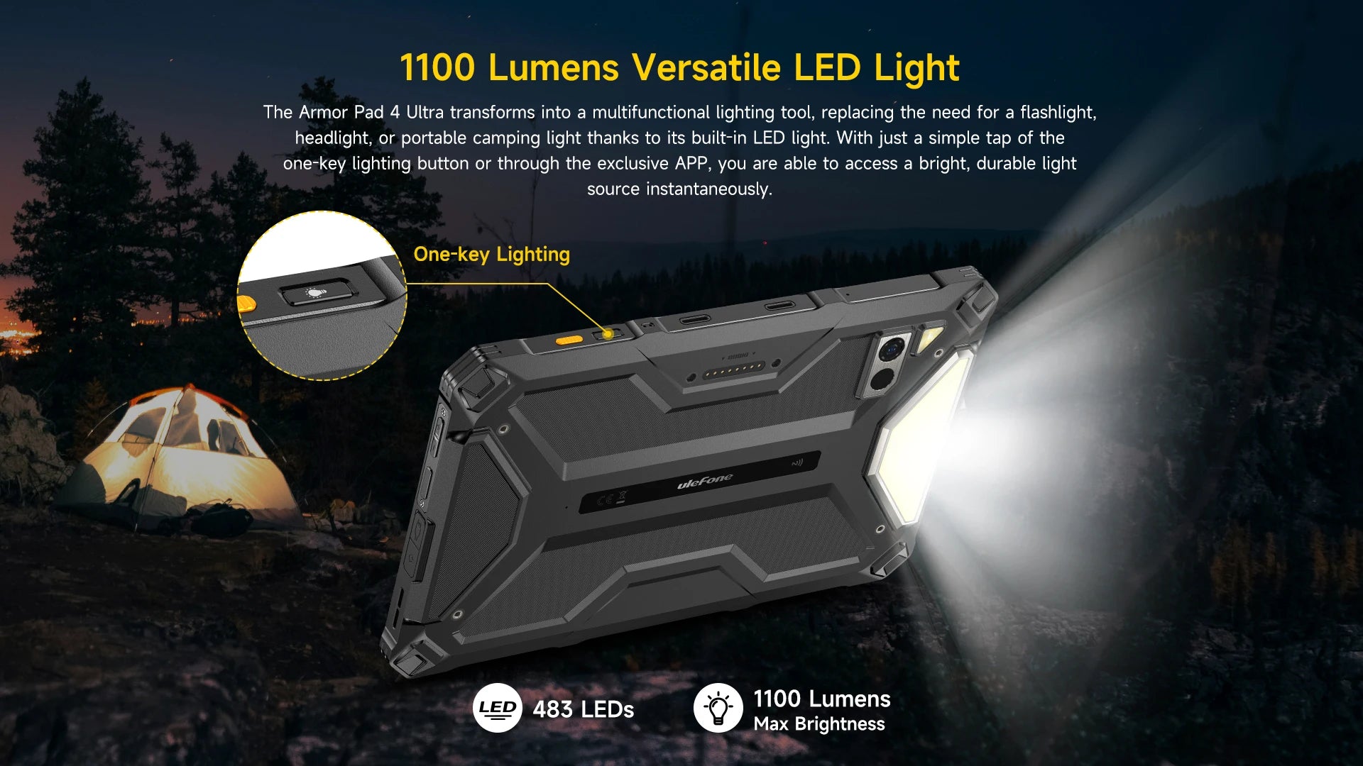 Ulefone Armor Pad 4 Ultra (T ) 16GB(8+8) 256GB 5G Rugged Tablet 11800mAh 10.36 Inch Android 14 50MP LED Light Tablets PC Global