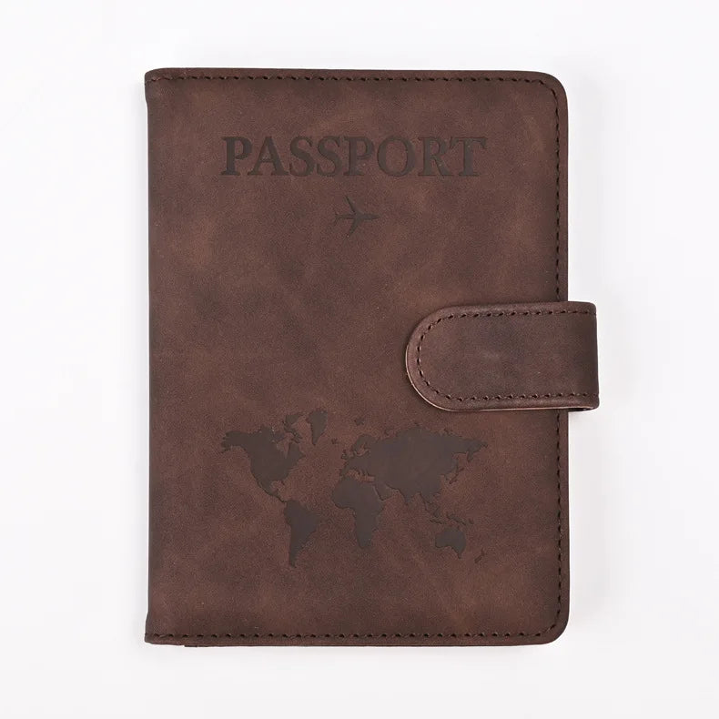 Women Men Travel Passport Holder Cover Case PU Leather Credit ID Card Holder Case Ticket Protective Wallet Bags
