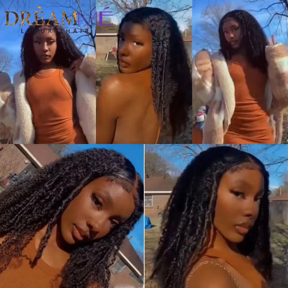 Deep Water Wave Curly Baby Hair Lace Wig Kinky Edges Lace Front Wig Human Hair PrePlucked 13x6 HD Transparent Lace Frontal Wig