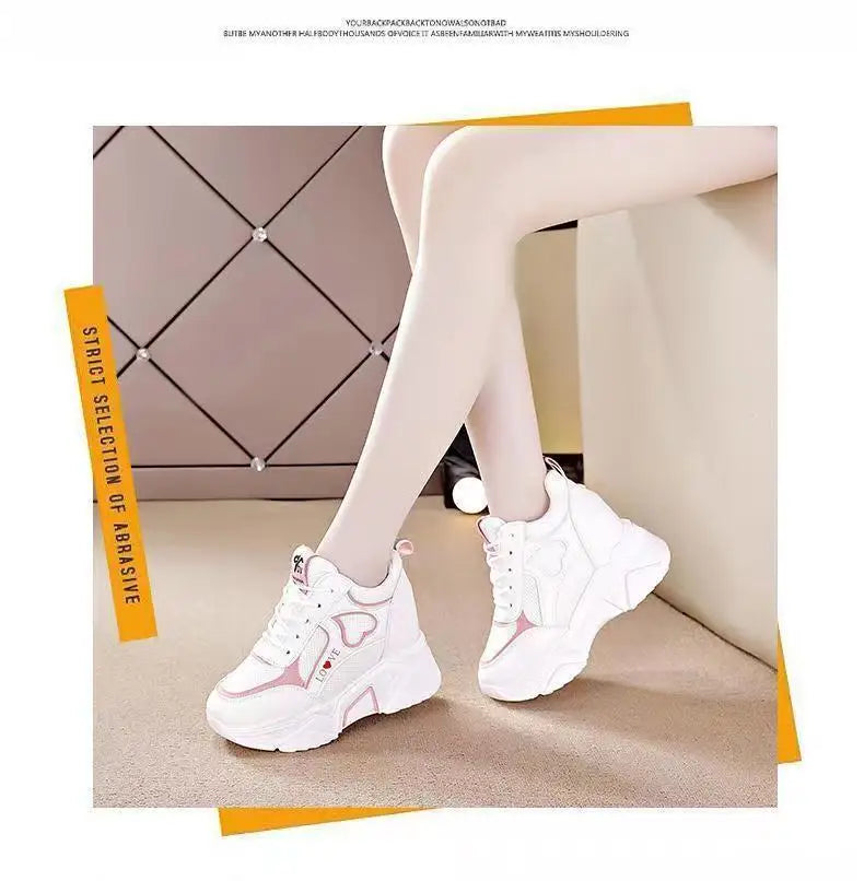 High Quality Women Platform Sneakers  Chunky Woman Casual Dad Shoes Basket Female Fashion Sport Mesh Lace Up Shoes 2024