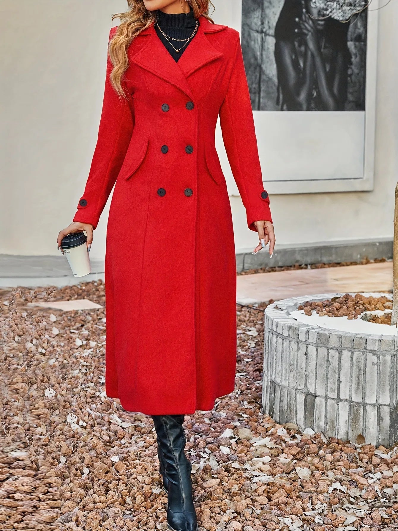 Fashion Autumn Winter Double-breasted Warm Woolen Coat For Women's Elegant Stylish Long Versatile Woolen Coat Female Office 2025