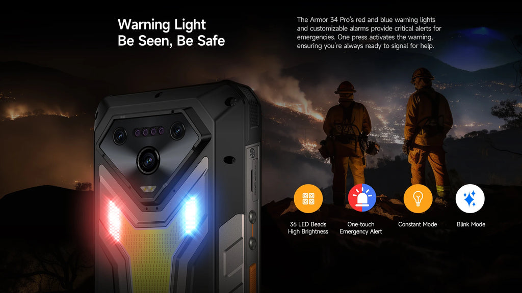 【2025 New】Ulefone Armor 34 Pro 5G AI Rugged Phone Smartphone Android 15 32GB+512GB 25500mAh Night Camera Built-in Projector