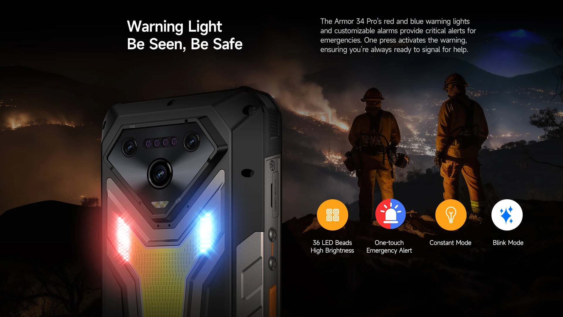 【2025 New】Ulefone Armor 34 Pro 5G AI Rugged Phone Smartphone Android 15 32GB+512GB 25500mAh Night Camera Built-in Projector