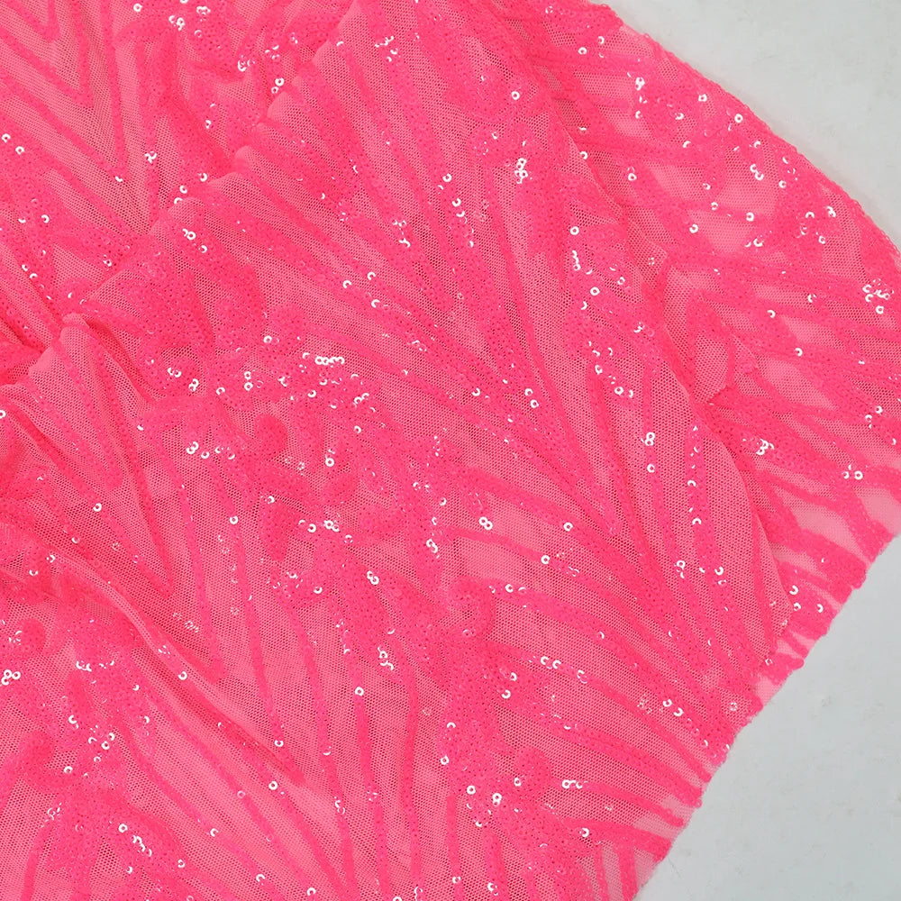Sequin Ruffle Dress Lady Sexy Party Bodycon Evening Dresses 2024 Women Summer Clothes Elegant Luxury Birthday Club Mini Dresses