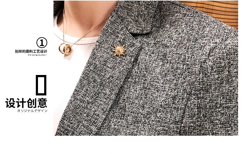 Men's Retro Casual Suit Jacket Blazers Business Formal Linen Suit Jacket High-quality Club Dress Formal Jacket Plus Size 4XL-M