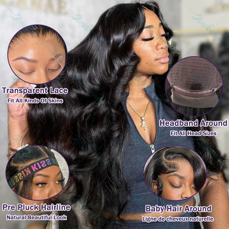 200% Transparent Body Wave Lace Front Brazilian 13x4 Curly Human Hair Wigs 13x6 Hd Lace Frontal Wig For Women 5x5 Closure Wig