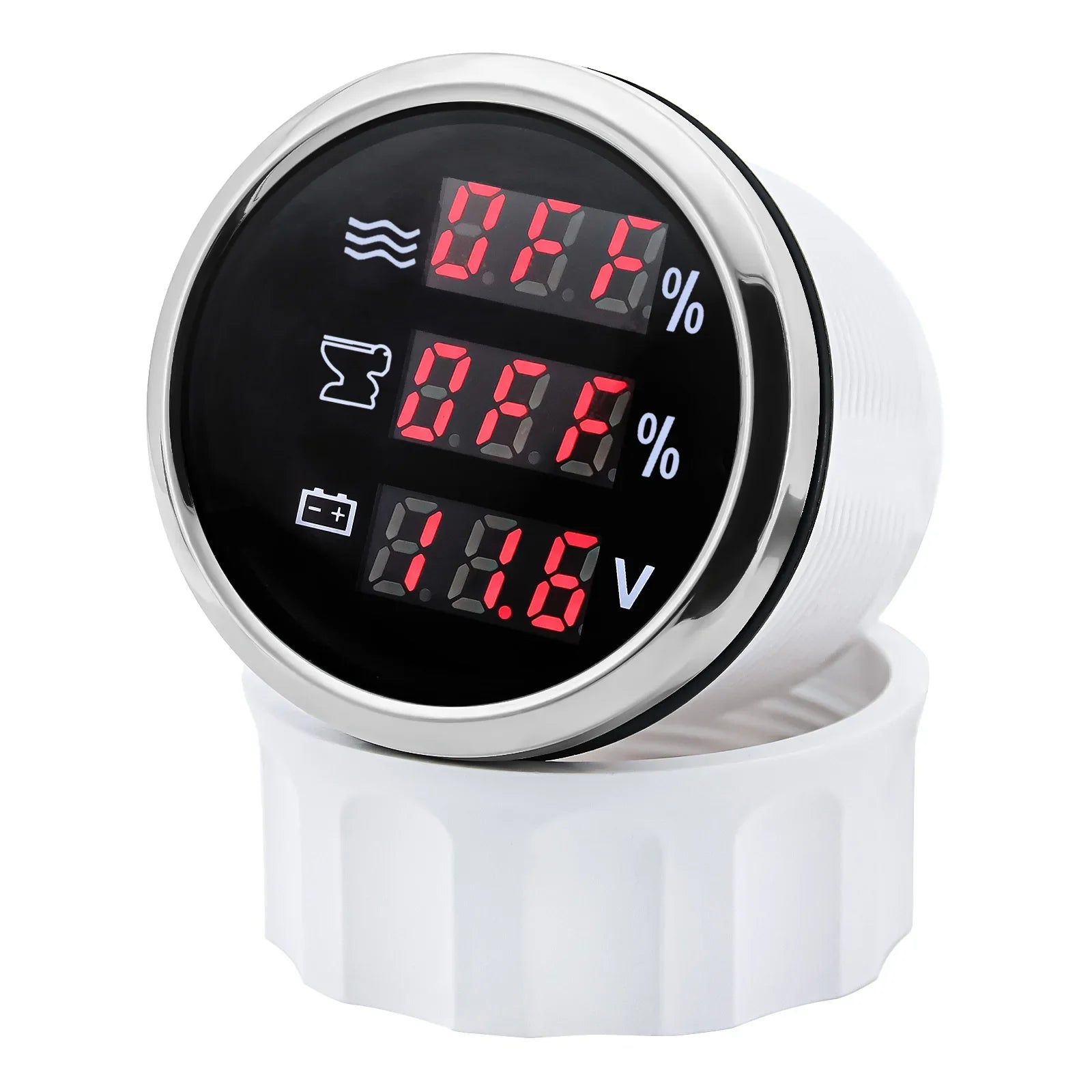 Red LED Digital 52mm 3In1 Gauge 0-190ohm Water Level Indicator+Sewage Level Gauge+Voltmeter for Water Waste Level Sensor Custom