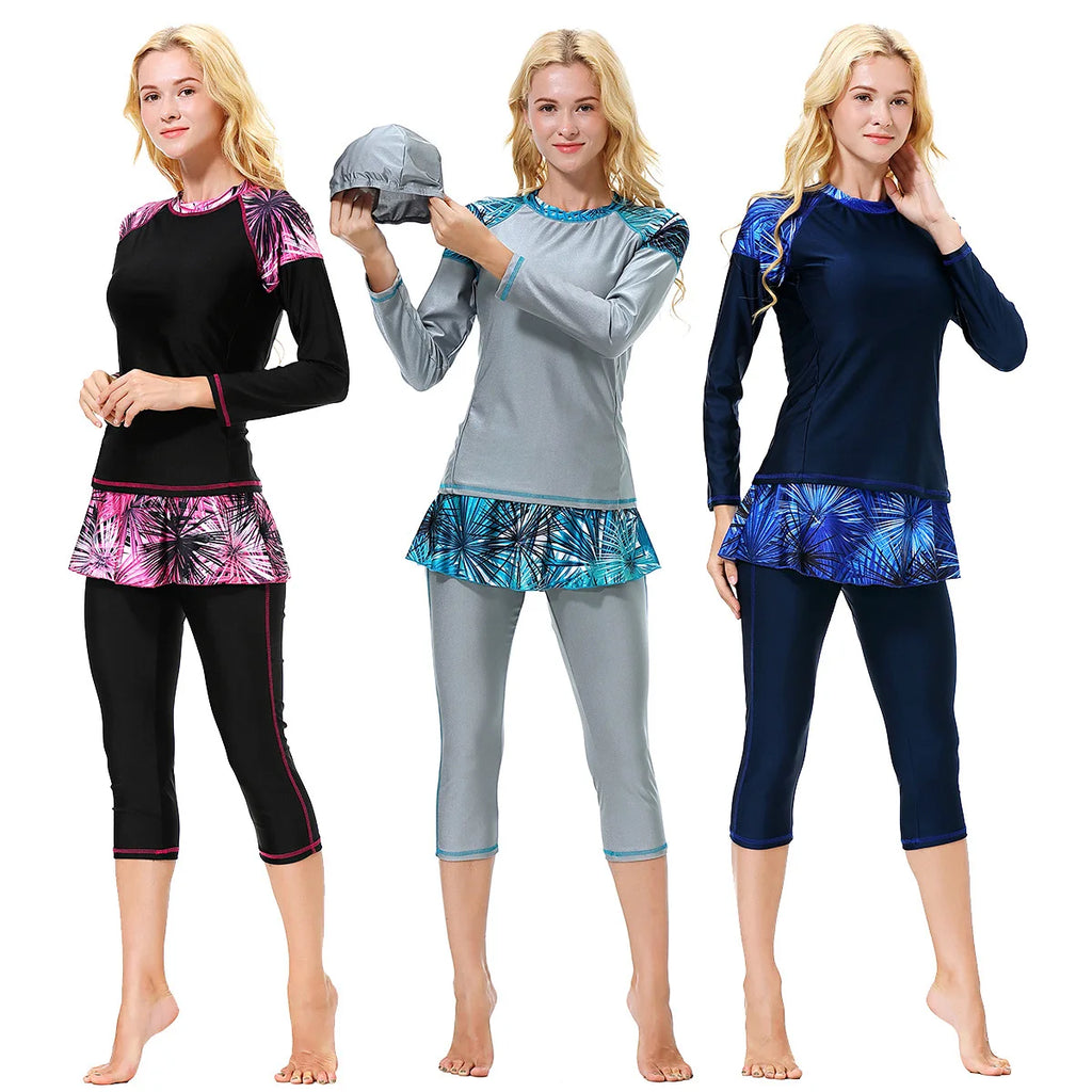 Burkini Muslim Swimwear for Women, Modest Swimsuit, Islamic Clothing Sets, Long Hijab, Full Cover, Islamic Abaya