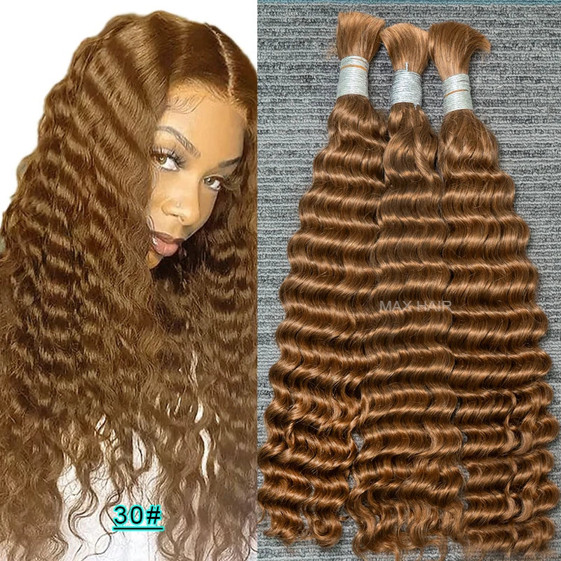 Ginger Virgin Human Hair Bulk For Braiding Extenciones De Cabello Natural Humano Weaving Unprocessed No Water Wave Culry Bulk
