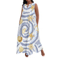 Plus Size Women's  Summerl Fashion Printed  African Style Sleeveless Round V Neck Dress Loose And Casual Dress