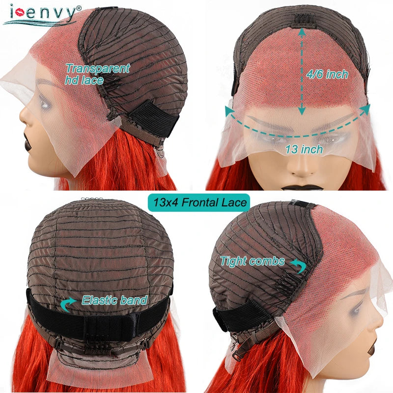 99J Red Colored Lace Front Human Hair Wigs Silky Straight 13X4 13X6 Burgundy Hd Transparent Pre Plucked Lace Frontal Wigs 180%
