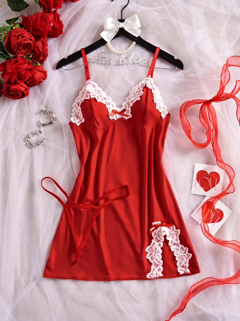 Women's Underwear Sexy Lingerie Set Erotic Nightdress Sexy Lace Sleepwear Solid Slim Soft Dresses Erotic Sleepwear & Thongs