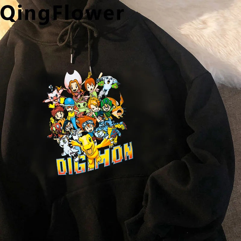 digimon hoodies men Korean style y2k aesthetic harajuku anime tracksuit Hooded Shirt man gothic clothes