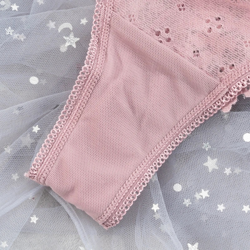 3Pcs/Lot Women‘s Sexy Lace Lingerie Temptation Low-waist Panties Embroidery Thong Hollow Out Breathable G-string Underpants