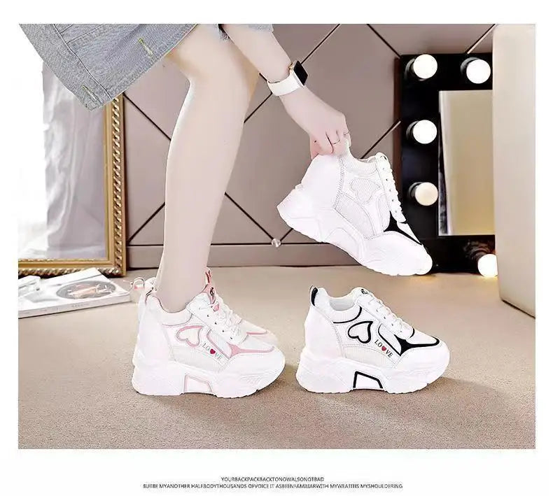 High Quality Women Platform Sneakers  Chunky Woman Casual Dad Shoes Basket Female Fashion Sport Mesh Lace Up Shoes 2024