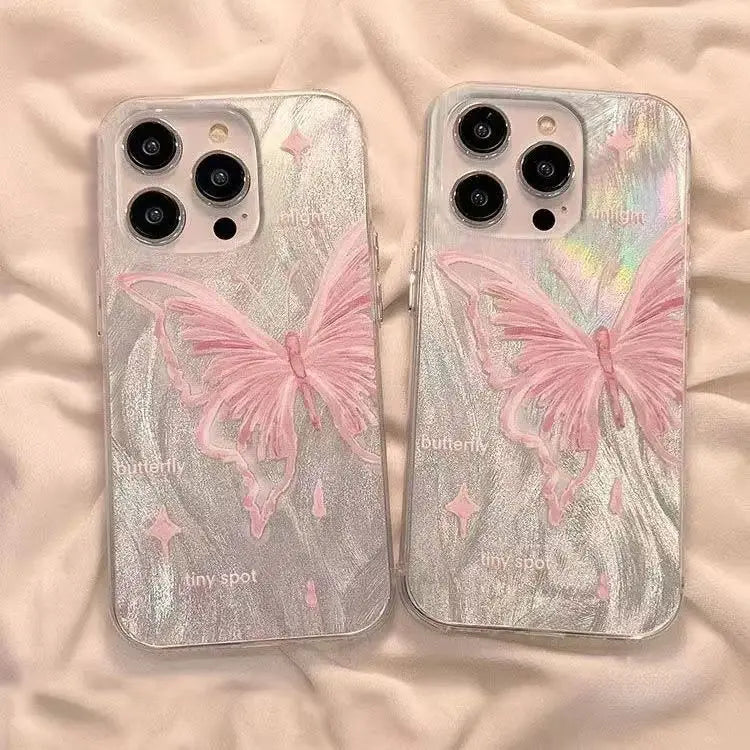 Luxury Big Butterflys Pattern Cover Phone Case For iPhone 16 15 14 13 12 11 Pro Max 16E XS X XR 7 8 Plus SE2