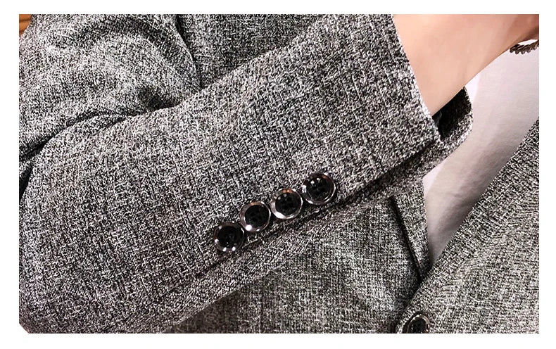 Men's Retro Casual Suit Jacket Blazers Business Formal Linen Suit Jacket High-quality Club Dress Formal Jacket Plus Size 4XL-M