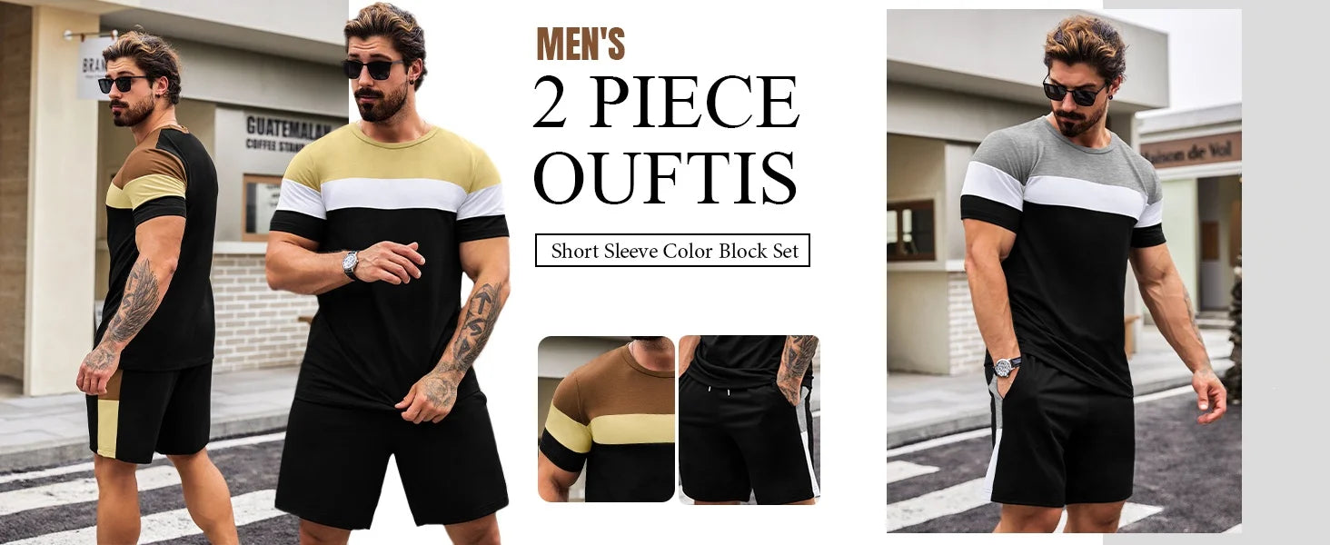 Fashion Men's T Shirt Shorts Set 3D Fun Printed Sportswear Two Piece Summer Oversized Men's Clothing Casual Hip Hop Streetwear