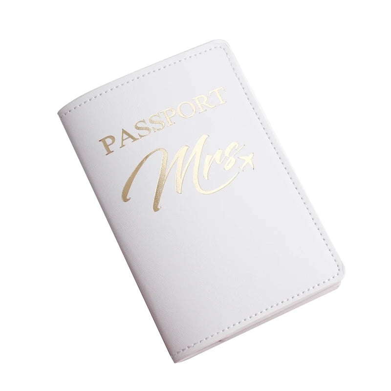 2PCS a Set Mr/Mrs Lovers Couples PU Leather Passport Cover Case Holder Travel Accessories Wallet for Women For Men