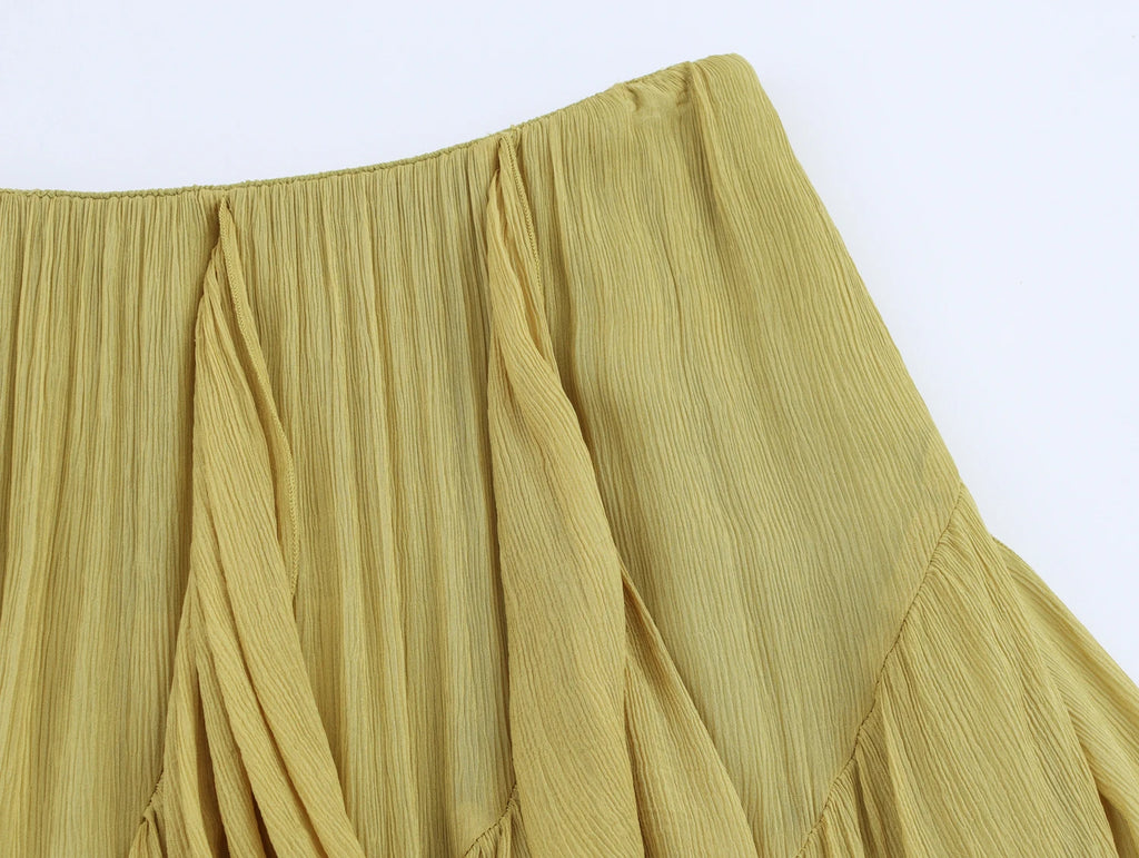 Irregular Ruffles Cake Skirt Pleated Cake Womens Skirt High Waist Faldas Mujer Japan Style Eleganr Skirts Spring Summer 2025