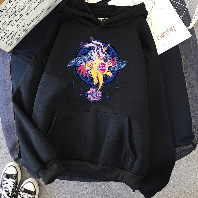 digimon hoodies men Korean style y2k aesthetic harajuku anime tracksuit Hooded Shirt man gothic clothes