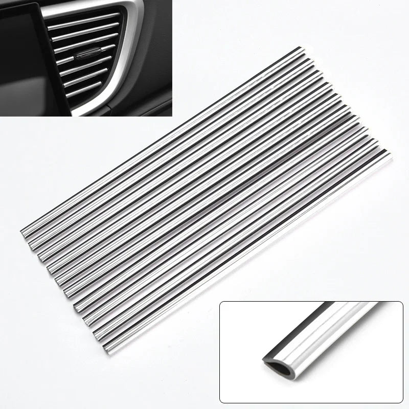 10PCS 20cm Car Air Conditioner Outlet Decorative U Shape Moulding Trim Decor Strips Car Styling Car Door Edge Corner Protector
