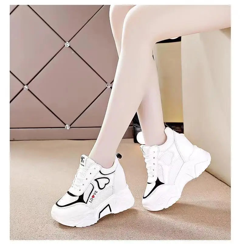 High Quality Women Platform Sneakers  Chunky Woman Casual Dad Shoes Basket Female Fashion Sport Mesh Lace Up Shoes 2024
