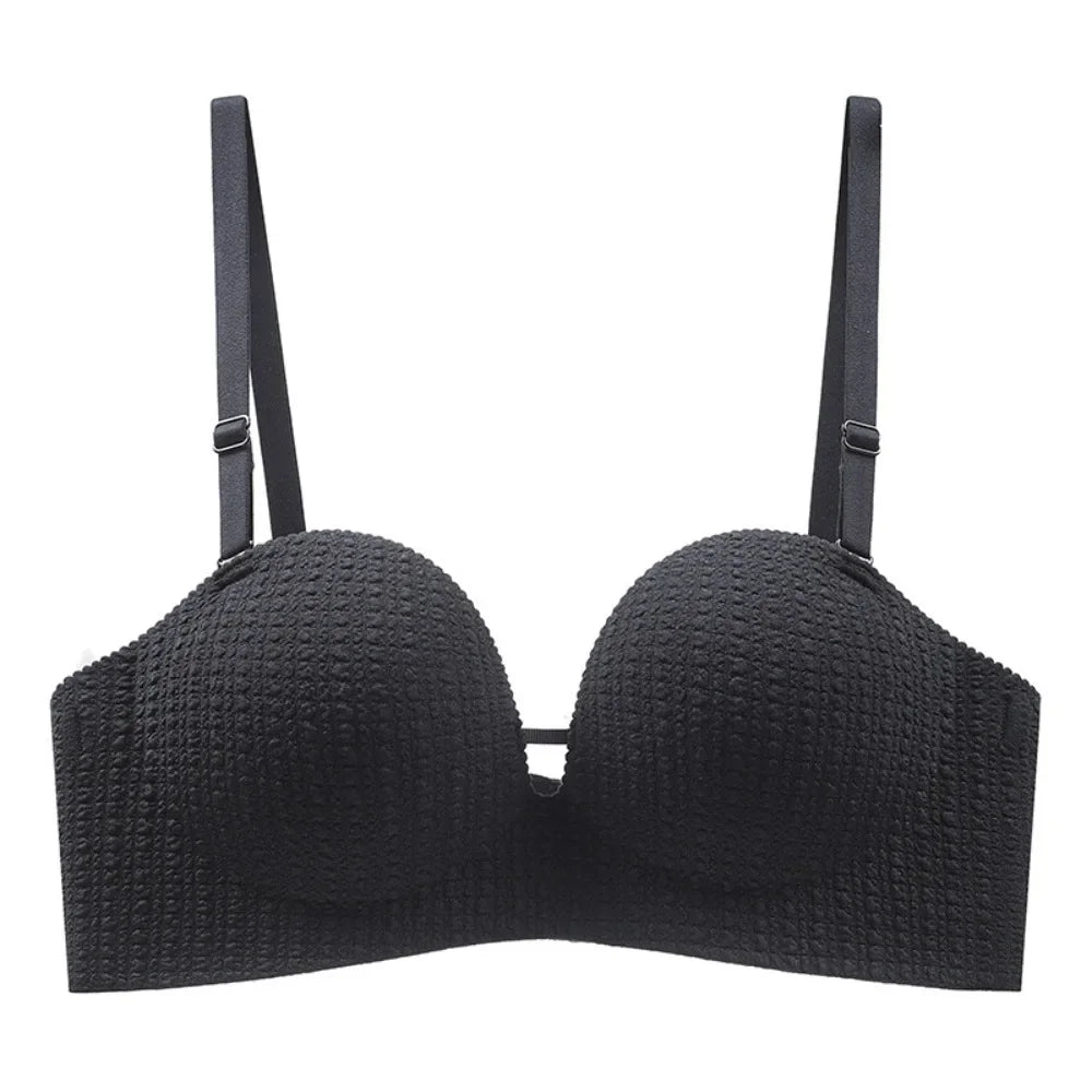 Comfortable Shockproof Seamless Deep V Bras Push Up Lingerie Wireless Bra Anti-sagging Underwear for Women Women