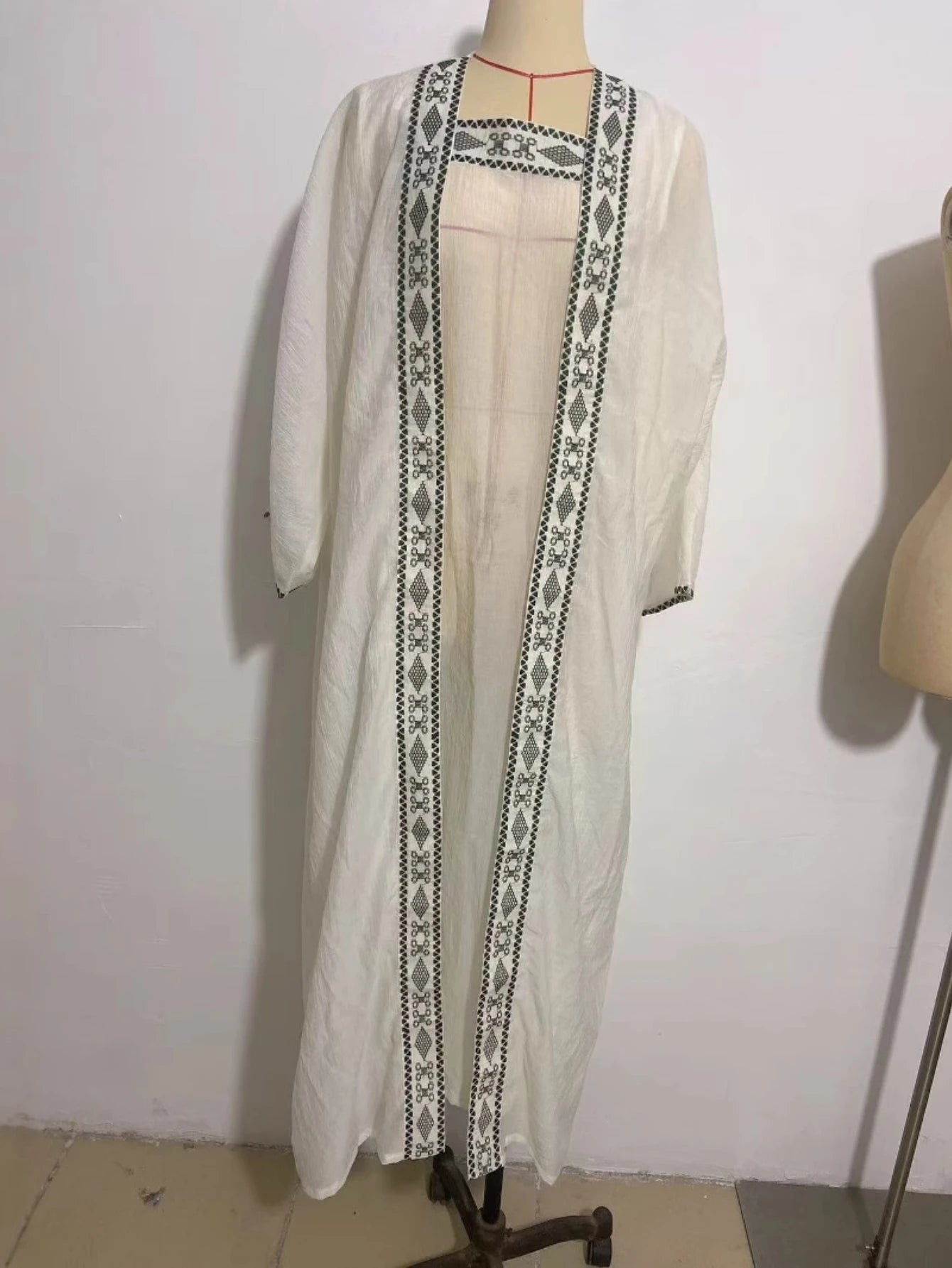 Muslim Dress 2 Piece Sets Women Modest Open Abaya Suit Dresses Cardigan Robe Morocco Dubai Kaftan Vestidos Jalabiya Outfits 2025