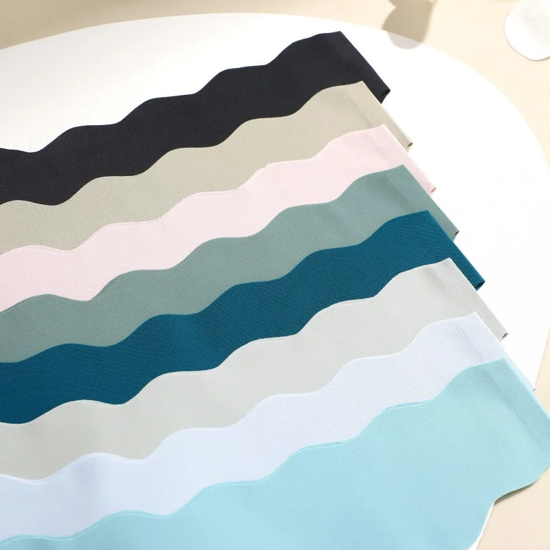 3Pcs/Set Traceless Ultra-thin Summer Underpants Sexy Low Rise Wave Edge Thongs Seamless Solid Color Ice Silk Breathable G-String