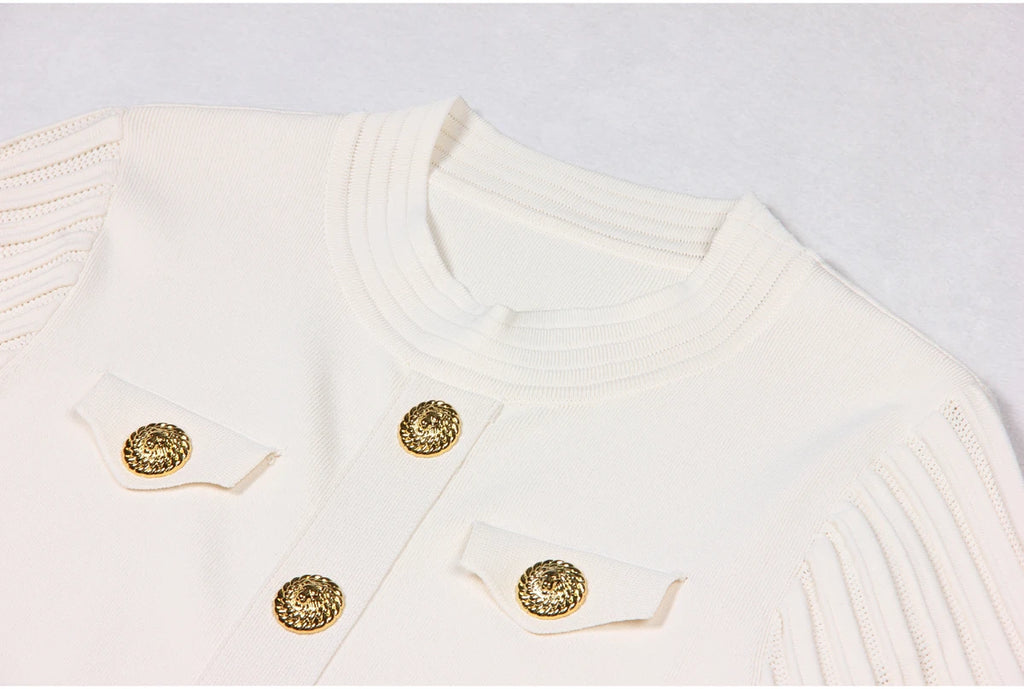 SML Spot 2024 European and American Summer New Fashion High Quality Knitted Round Neck Slim Slim A-Line Dress Women