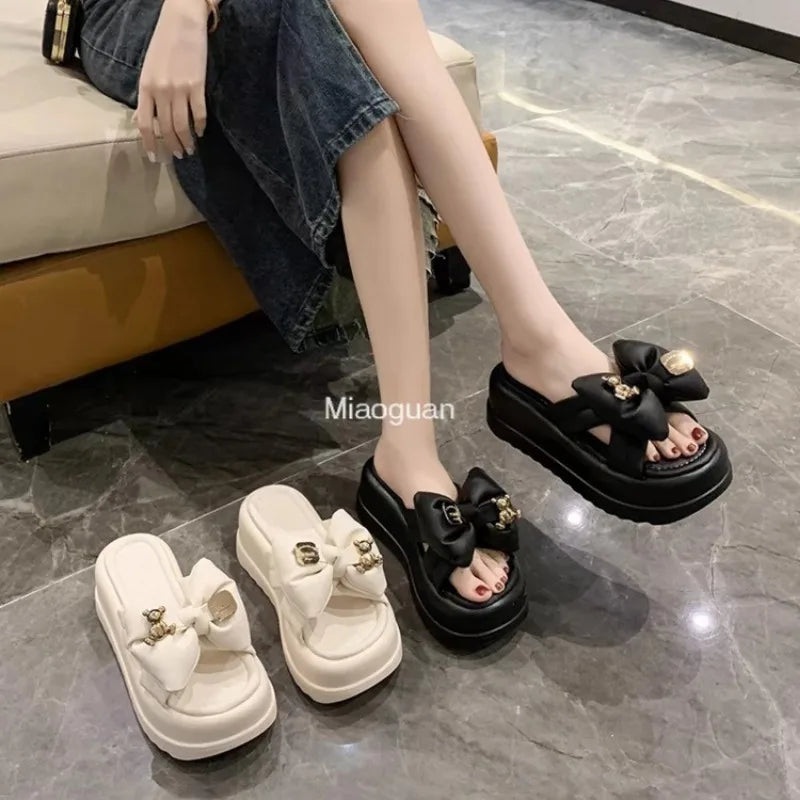 Women Chunky Platform Sandals Casual Anti-slip Slides Summer Wedge Slippers Woman Fashion EVA Outdoor Beach Slippers Flip Flops
