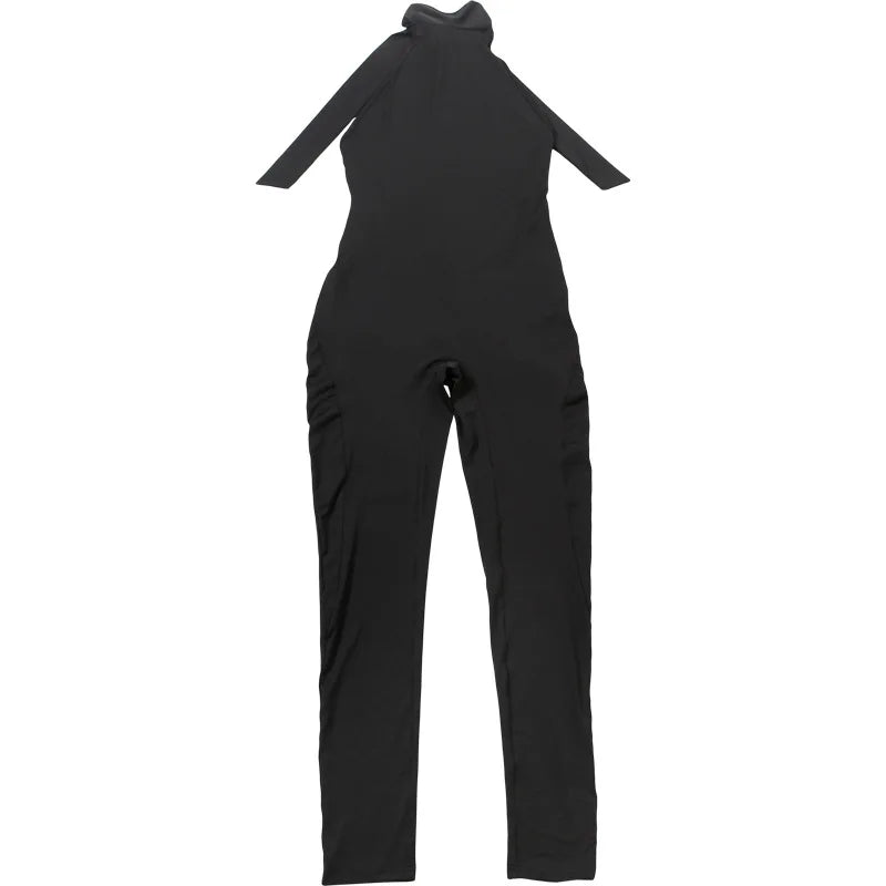 Sexy Skinny Jumpsuits Women Lift Buttocks Jumpsuit Solid Color Bandage Backless Halter Slim Yoga Fashion Overalls Streetwear