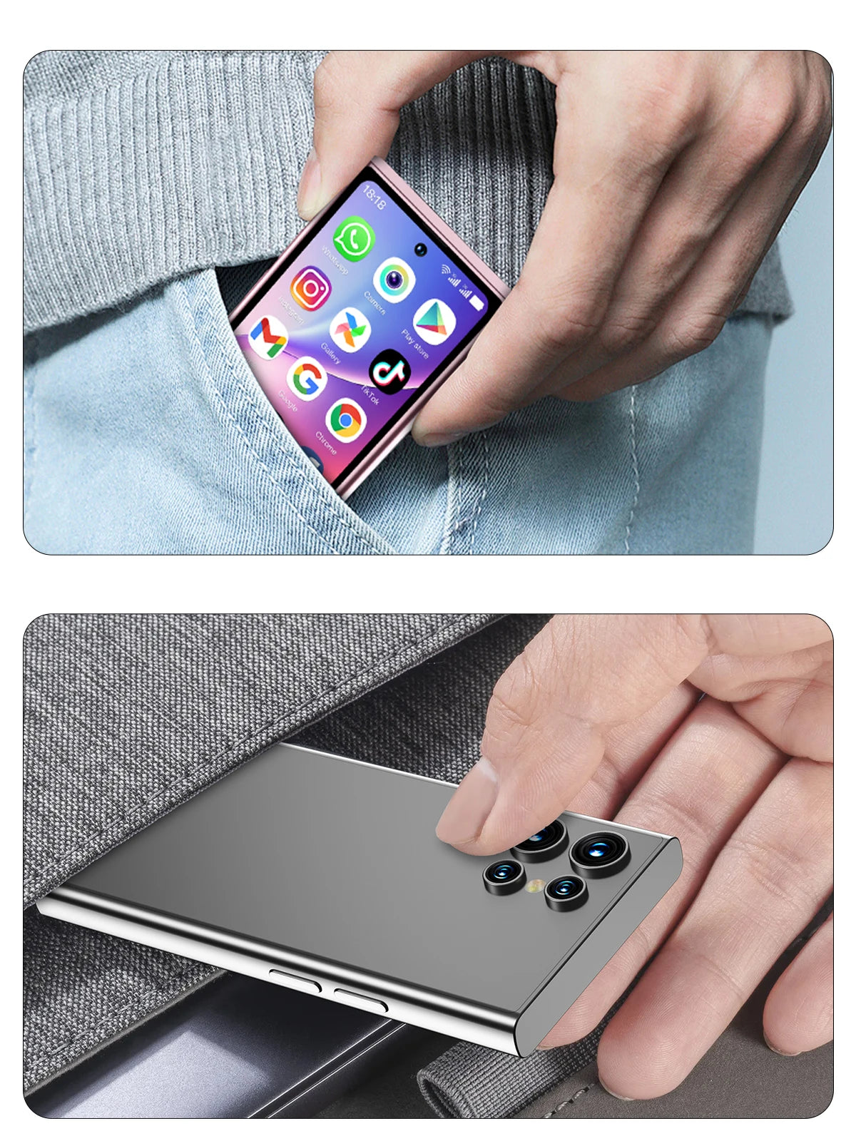 SERVO S27 Mini Smart Phone Android 10.0 WCDMA 3G Cellular Dual SIM 4.0" Display GPS 2000mAh 2+16GB Pocket Smartphones Play Store