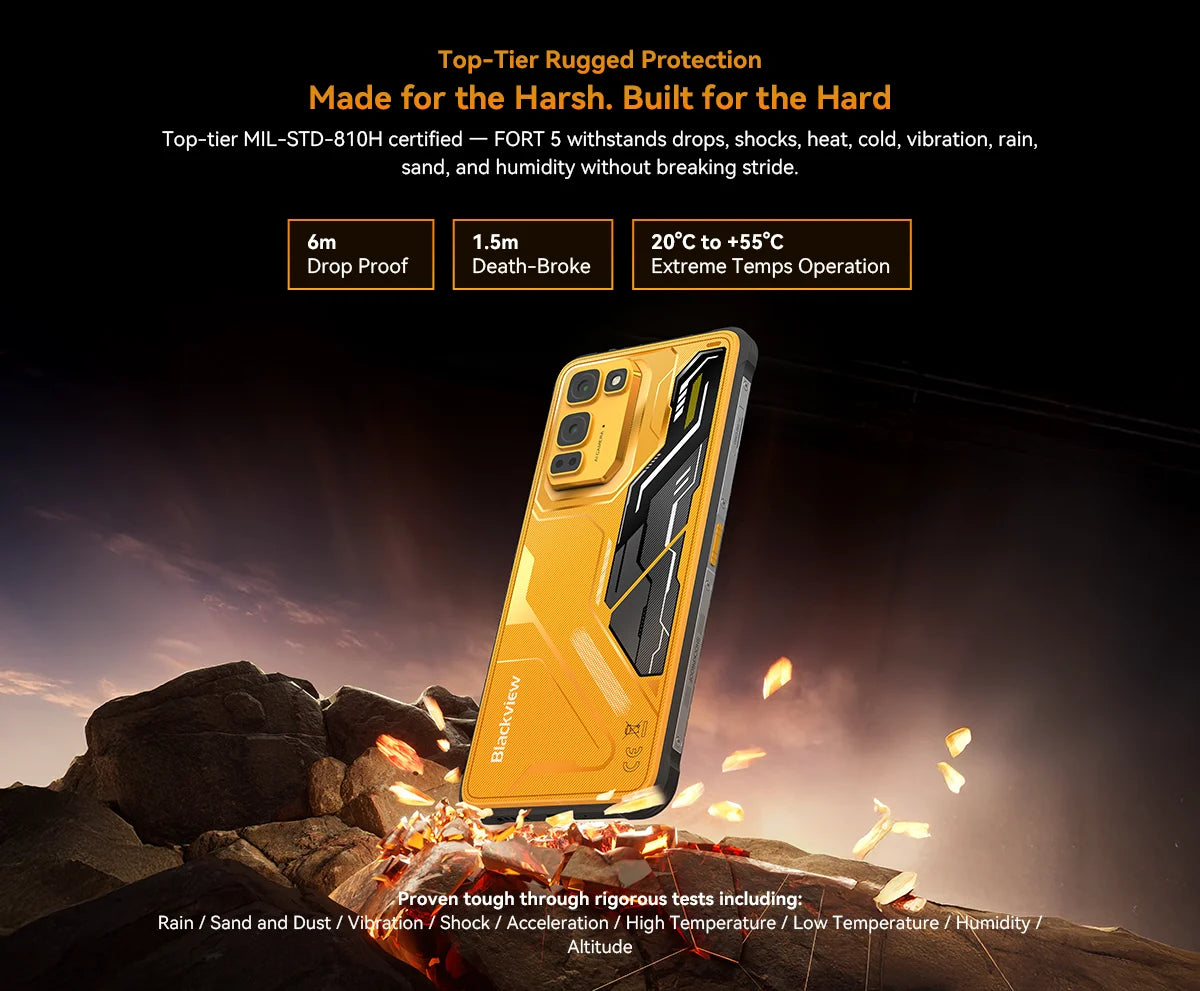【World premiere】Blackview Fort 5 Rugged SmartPhone 6.78-inch 2.4K 120Hz Display 108Mp Camera 2W BOX Speaker IP68&IP69K Cellpho