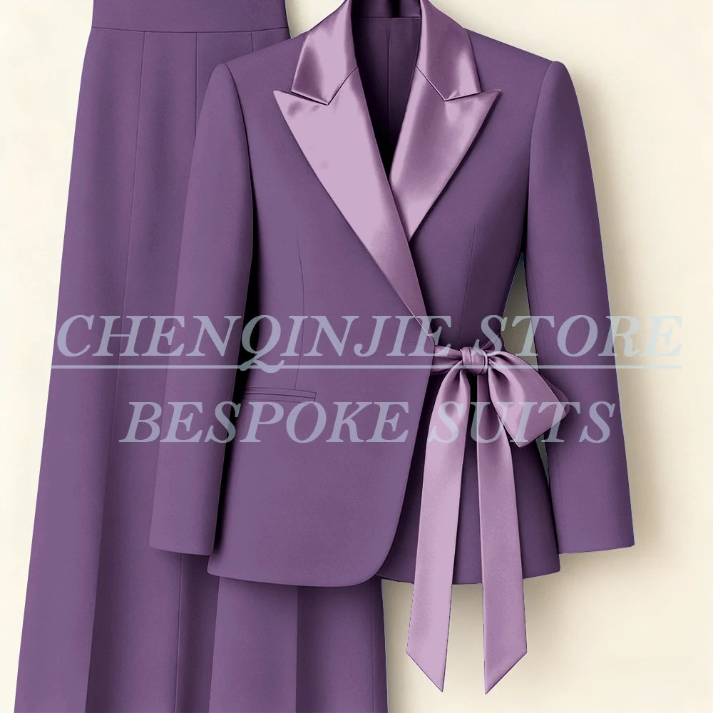 Customzied Women's Suits Blazer Fashion Peak Lapel Skinny Office Lady Outfits Formal Female 2 Piece Jacket Pants Full Sets