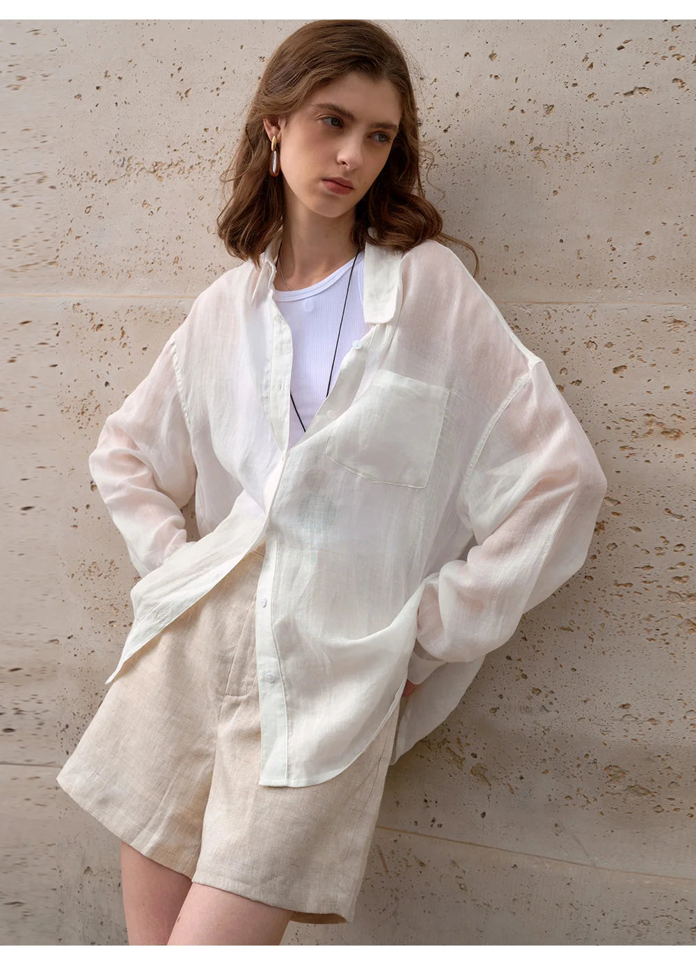 Retro 100% Linen Short Pants Women High Wasit Casual Harajuku Fashion Streetwear White Color Summer Office Lady Female Shorts