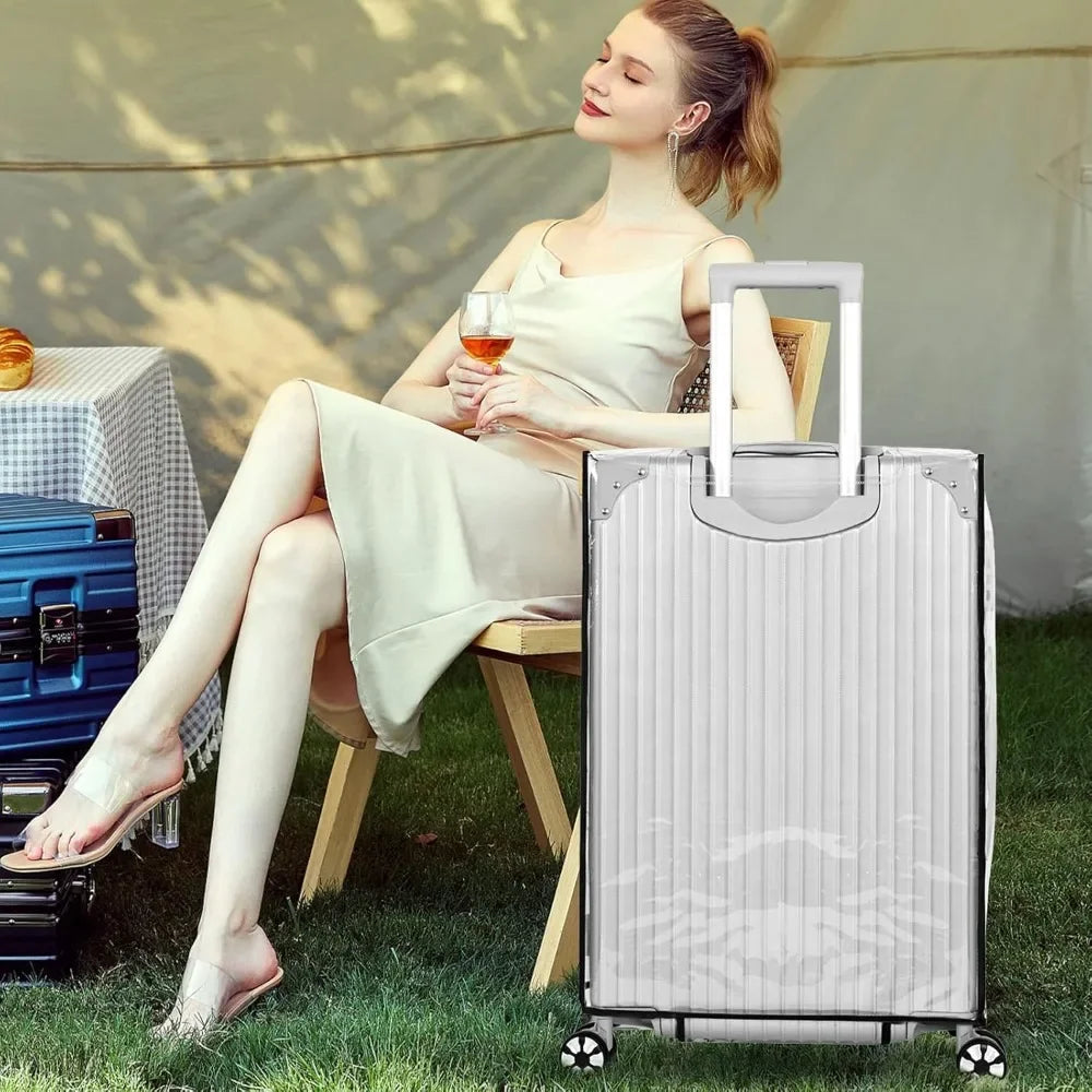 Full Transparent Luggage Protective Cover Waterproof PVC Suitcase Case Suit for 18-30 Inch Trolley Suitcase Dustproof Cover