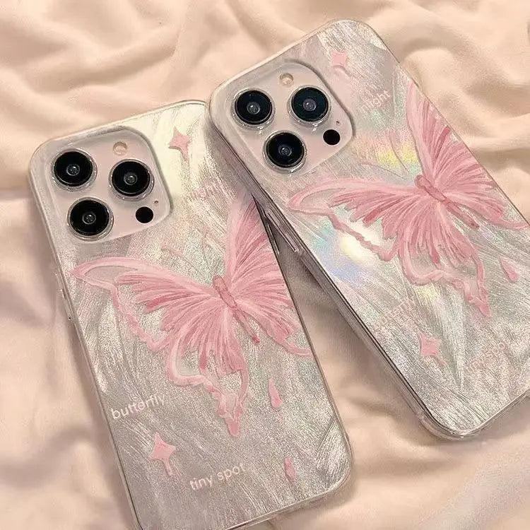 Luxury Big Butterflys Pattern Cover Phone Case For iPhone 16 15 14 13 12 11 Pro Max 16E XS X XR 7 8 Plus SE2