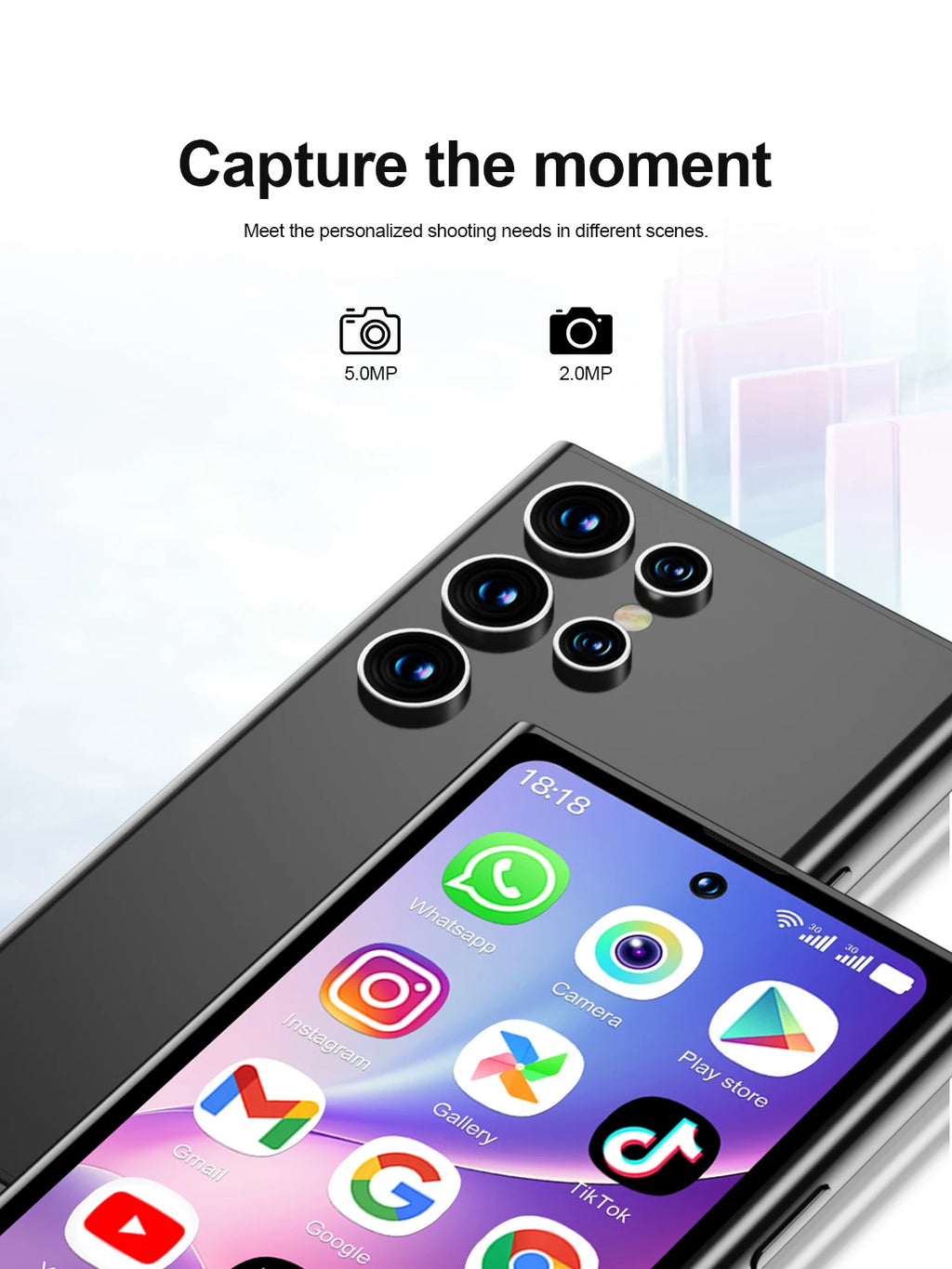SERVO S27 Mini Smart Phone Android 10.0 WCDMA 3G Cellular Dual SIM 4.0" Display GPS 2000mAh 2+16GB Pocket Smartphones Play Store