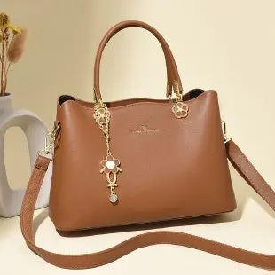 Unique Solid Color Retro Diaper Bag Luxury Crossbody Handbag For Women Chic Leather Shoulder Tote Purse