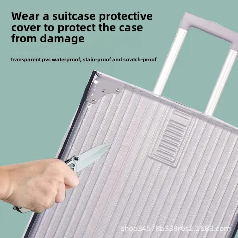 Full Transparent Luggage Protective Cover Waterproof PVC Suitcase Case Suit for 18-30 Inch Trolley Suitcase Dustproof Cover