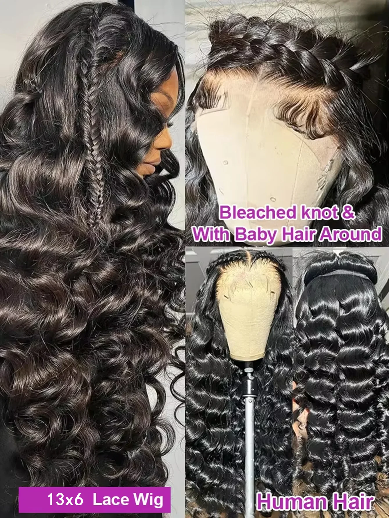 18-42 Inch Loose Wave 13x4 13x6 HD Lace Frontal Wig Human Hair Brazilian Loose Deep Waves Curly Wigs Lace Front Wigs For Women