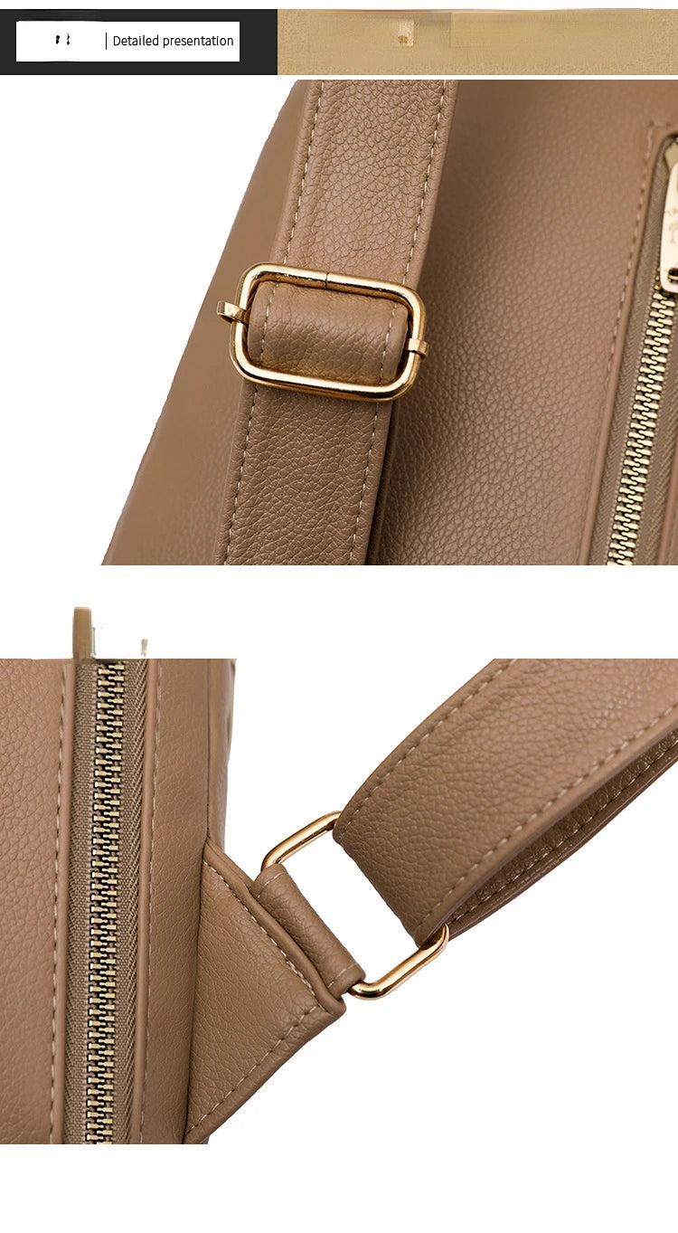 Women Bag Chest Bags Soft PU Leather New Trend Bags Female Crossbody Bag Shoulder Messenger Bags Multiple Pockets Pack Designer
