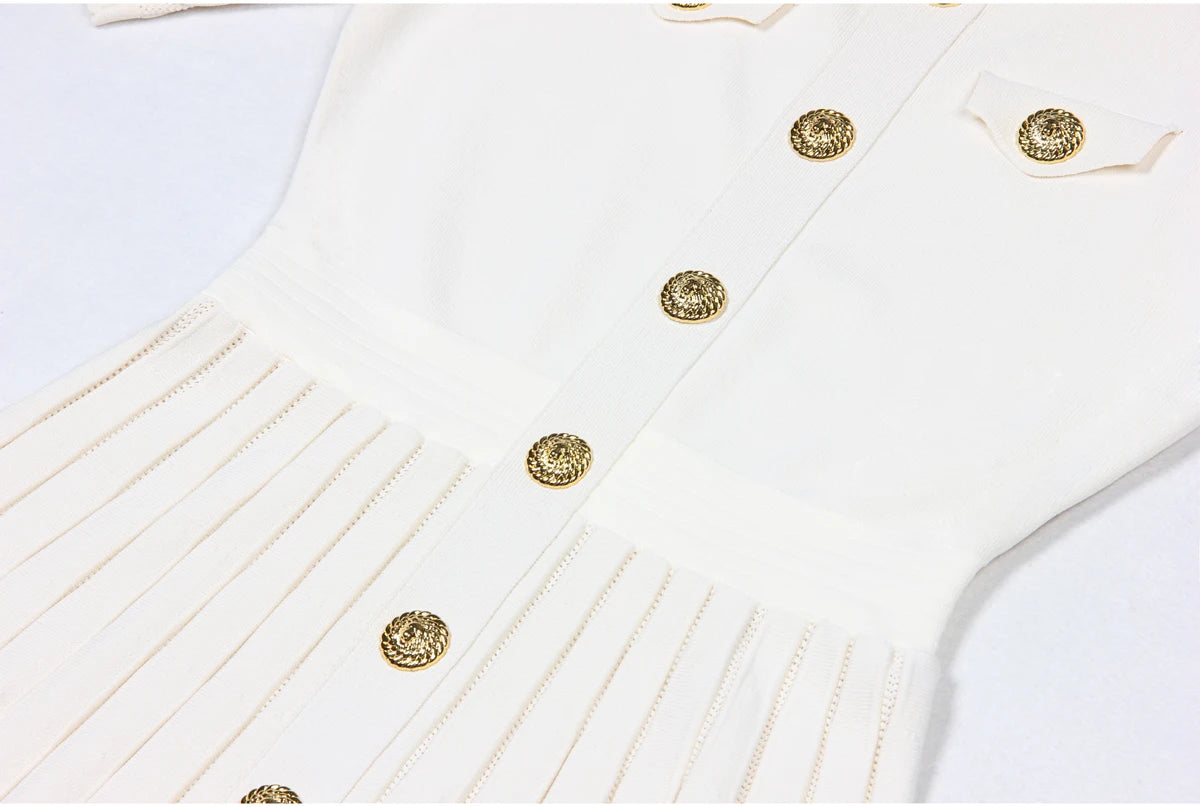 SML Spot 2024 European and American Summer New Fashion High Quality Knitted Round Neck Slim Slim A-Line Dress Women