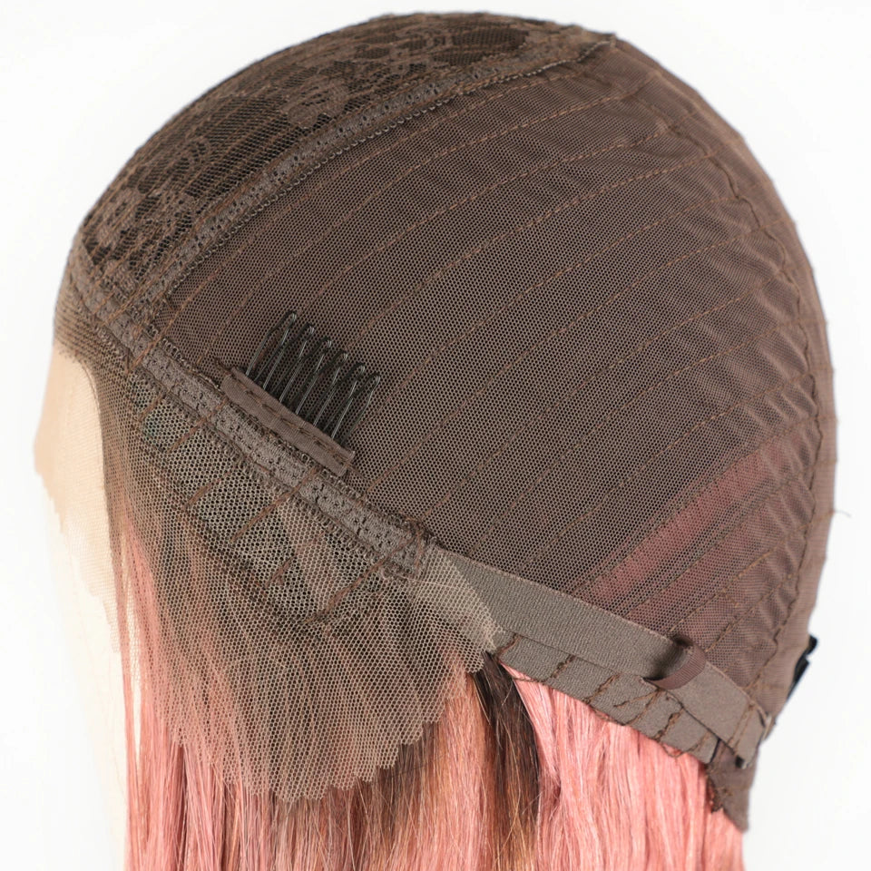 Sleek 28 Inch Gold Blonde Colored Human Hair Wigs 13X6X1Lace Front Brazilian Hair Wigs 100% Real Ready To Wear Cosplay Lace Wig