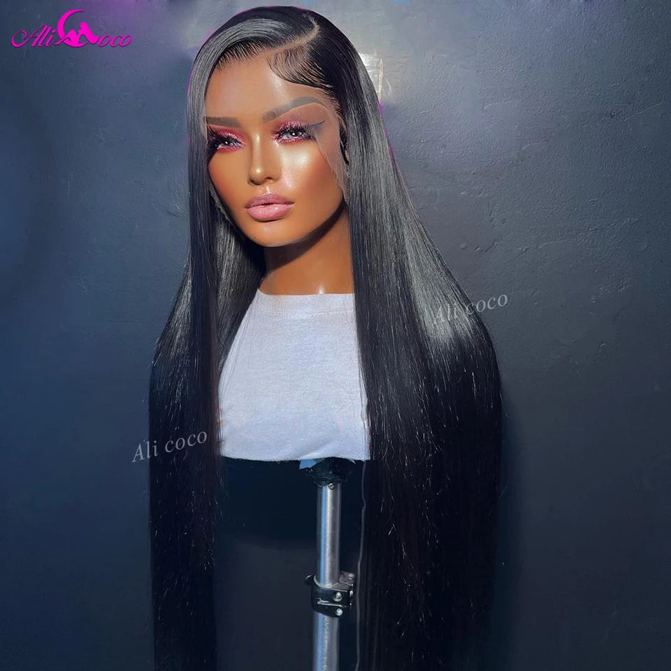 34 36 Inches Straight Omber Honey Blonde Lace Frontal Wigs Human Hair 5x5 Closure Wig 200 Density Lace Front Wigs For Women