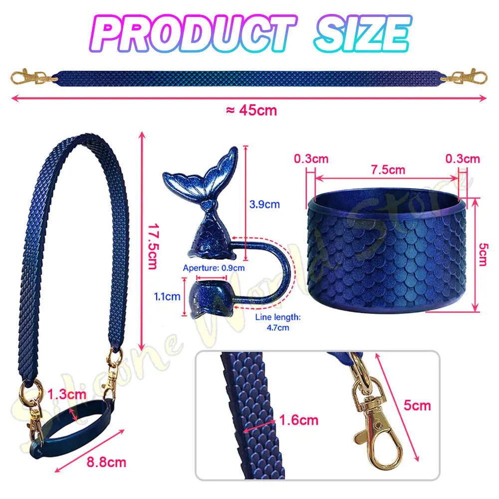SW 3PCS Cup Accessories Set for Stanley Silicone Straw Cover Cap Cup Boot Sleeve Cups Hanging Rope Water Bottle Handle Strap