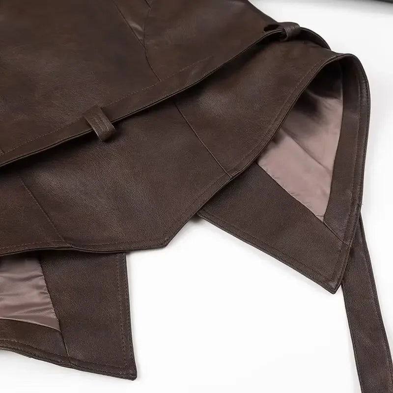Oligai Spring Women's Casual Faux Leather Jacket Coat for 2025 Stunning PU Jacket Blouse for High Street